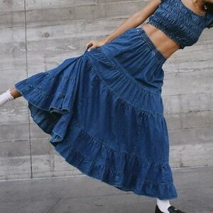 American Eagle Outfitters Indigo Maxi Skirt